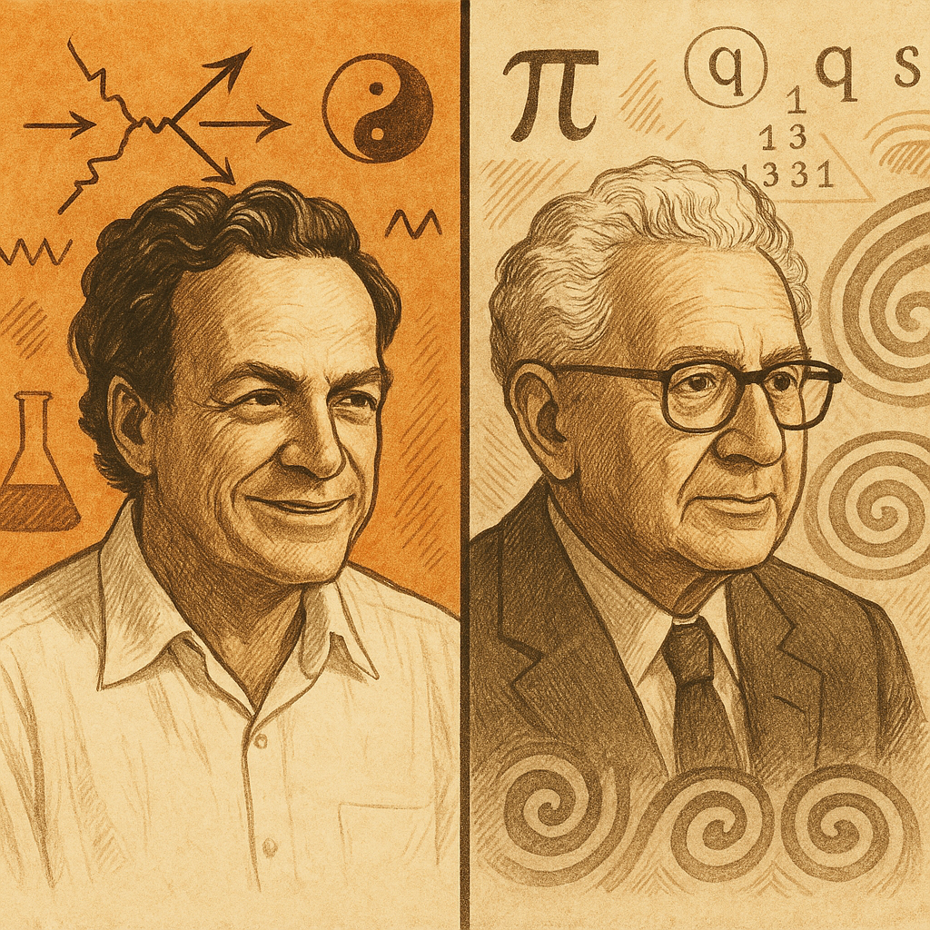 Richard Feynman e Murray Gell-Mann — o empirismo babilônico e a razão grega